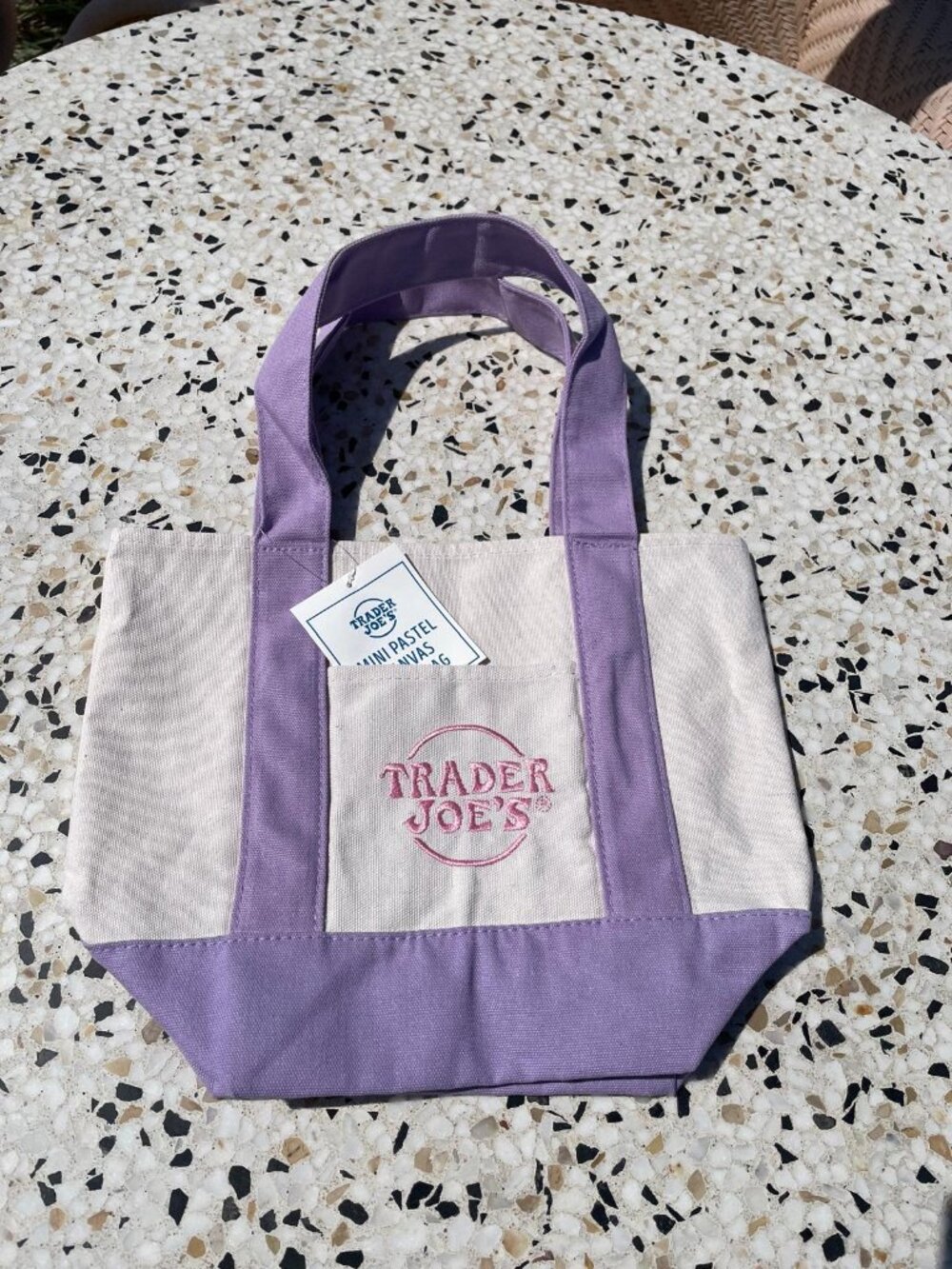 NEW! MINI LAVENDER Trader Joe's Canvas Tote
